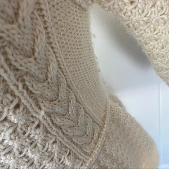 Free People Womens Cardigan Sweater Cream Yellow Wool Blend Casual Sz Medium - Picture 10 of 14